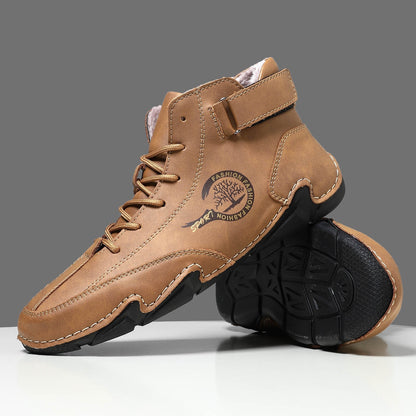 Shoe For Men Casual Winter Pull On Outwear Fashionable Classic Short Boots Pu Breathable Cool Boots Dress Shoes Tenis Masculino