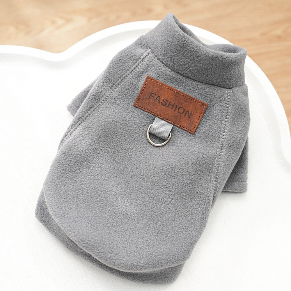 Moletom de Pelúcia Outono Inverno para Cães e Gatos, Casaco com Base de Pelúcia, Agasalho para Cachorros e Gatos, Pode Ser Puxado, Roupas de Ursinho de Pelúcia para Cães Pequenos