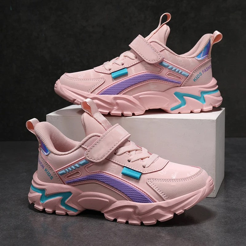 Children Sneakers Casual Shoes for Girls Pink Comfortable Leather Running Sports Kids Girl Flat Breathable Shoes