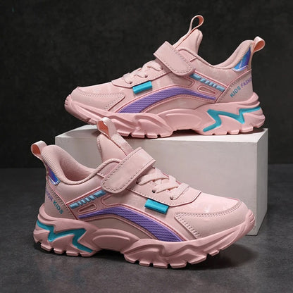 Children Sneakers Casual Shoes for Girls Pink Comfortable Leather Running Sports Kids Girl Flat Breathable Shoes