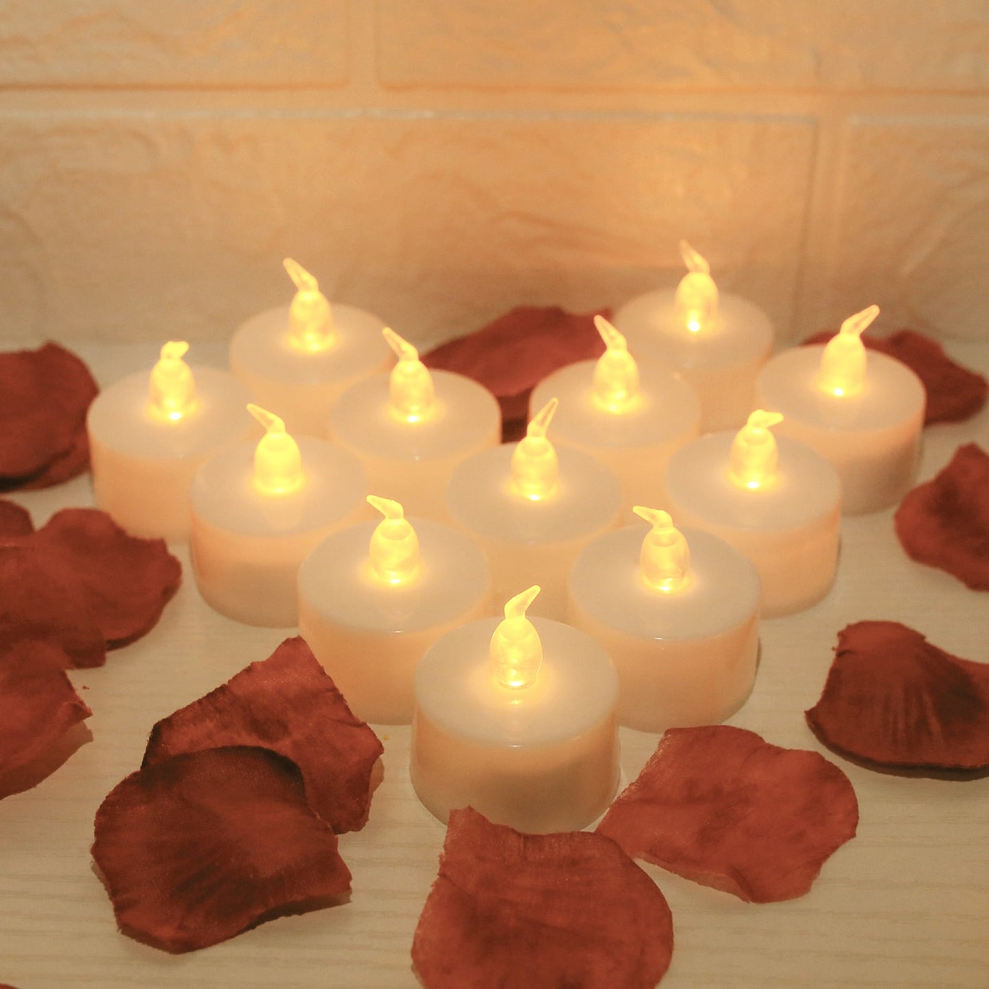 24/48Pcs Flameless LED Candle Lights Battery Powered Creative Wishing Tea Lamp Warm White Halloween Wedding Christmas Decoration
