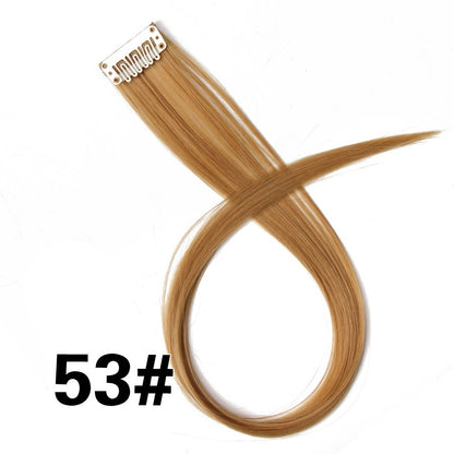 Apliques Sintéticos Presilha de Uma Peça Extensões de Cabelo Arco-Íris Cabelo Sintético Liso Peças de Cabelo de 45cm Longo Ombré Rosa Roxo Vermelho Azul