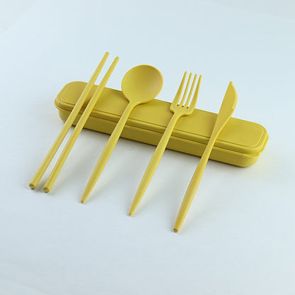 Portable tableware set, knife, fork, spoon, chopsticks, student and office worker tableware four-piece set gift