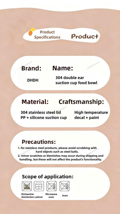 304 Stainless Steel Baby Bowl with Lid Double Handle Kids Feeding Bowl Anti-Scald Toddler Tableware Food Soup Bowl for Infants