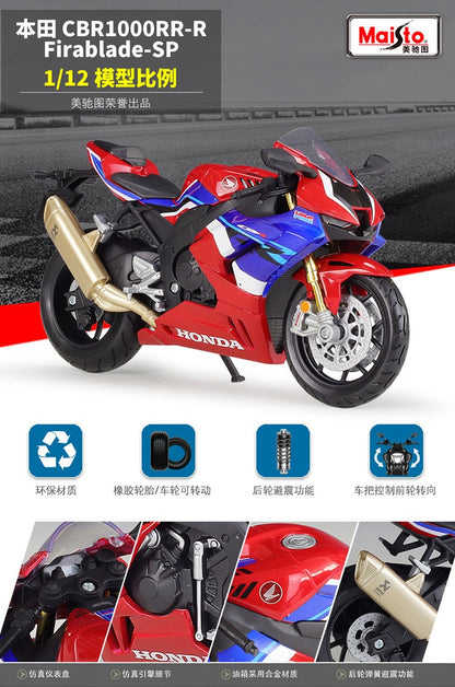 Maisto 1:12 Honda Cbr1000rr-r Cbr1000rr 1000 rr Fireblade Sp Simulação de Carro de Corrida Modelo de Moto de Liga Com Base Brinquedos e Presentes