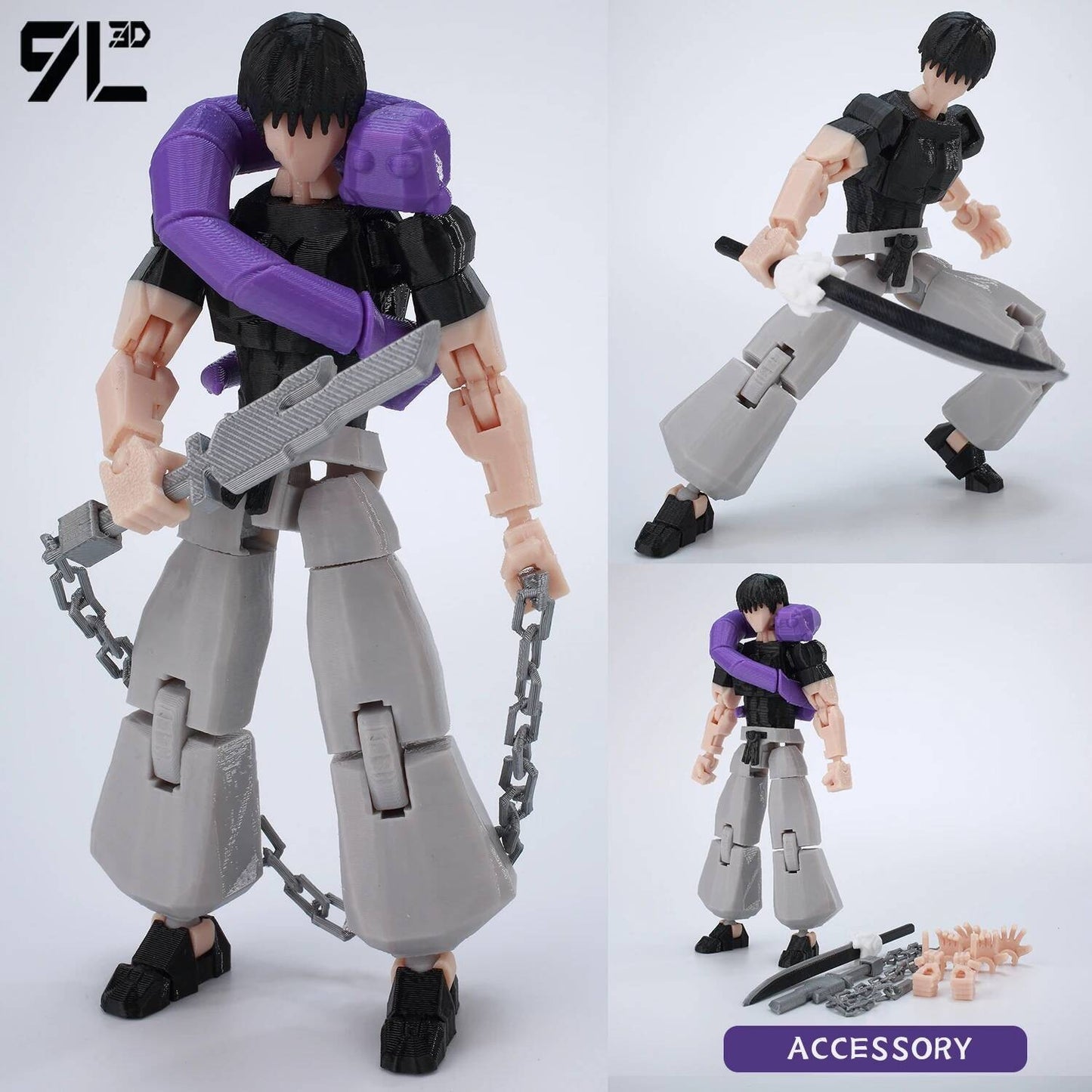 9L3D Anime Impresso Jujutsu Kaisen Sukuna Yuji Yuta Satoru Gojo Bonecos Sorte Dummy 13 Articulados para Modelagem Brinquedos Manequins