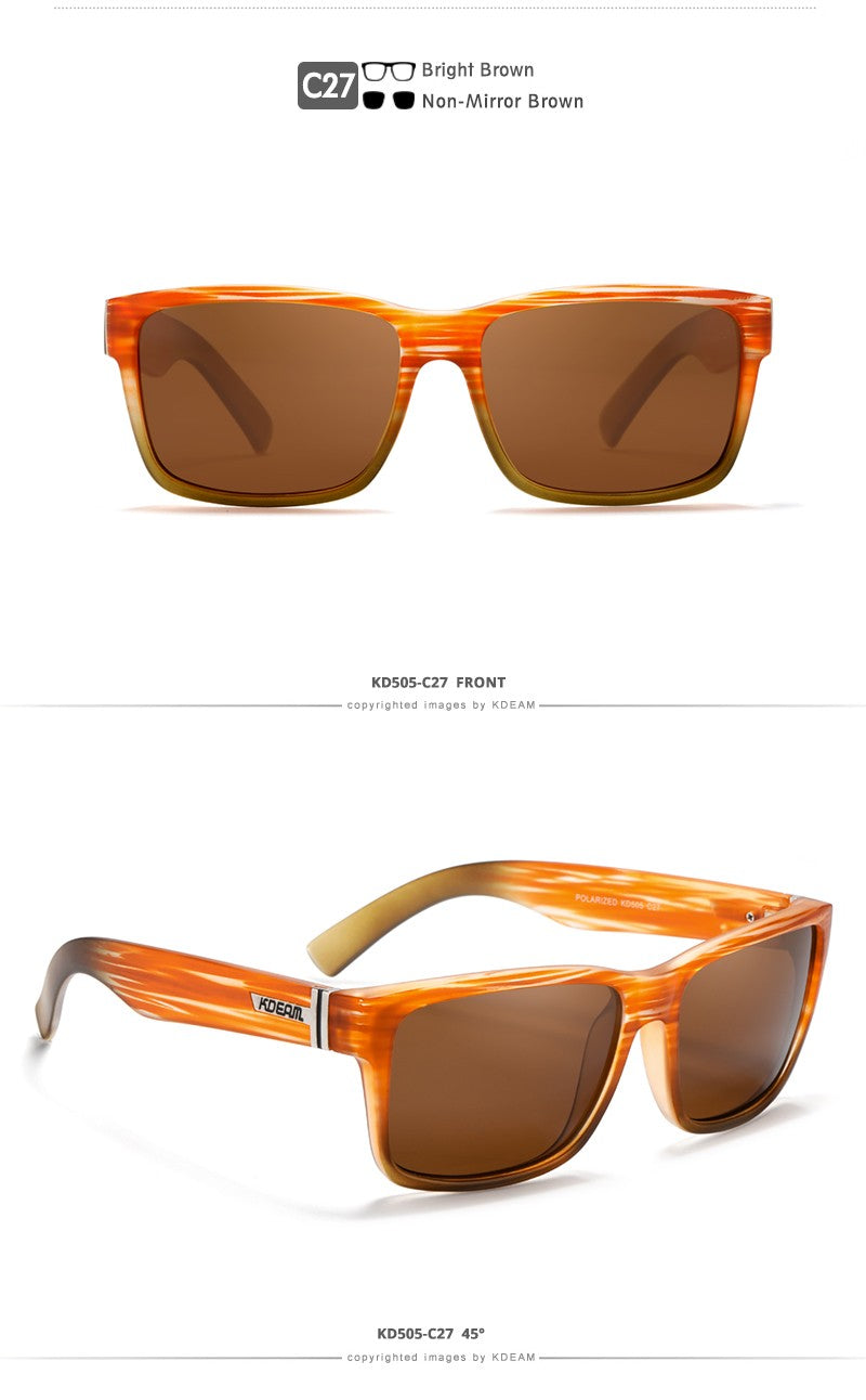 KDEAM Revamp Of Sport Men Sunglasses Polarized Shockingly Colors Sun Glasses Outdoor Driving Photochromic Sunglass With Box