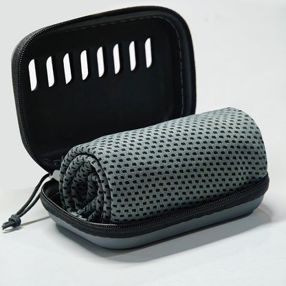 Camping Cooling Towels with EVA Case, Compact & Portable Travel Ice Towel Quick Dry Towels for Sports Gym, Hiking and Yoga