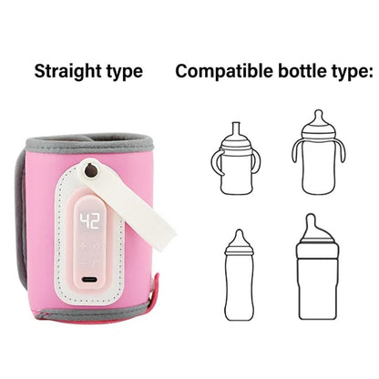 LED Display Portable Baby Bottle Warmer Smart Temperature Control 24H Constant Temperature Milk Bottle Insulation Sleeve