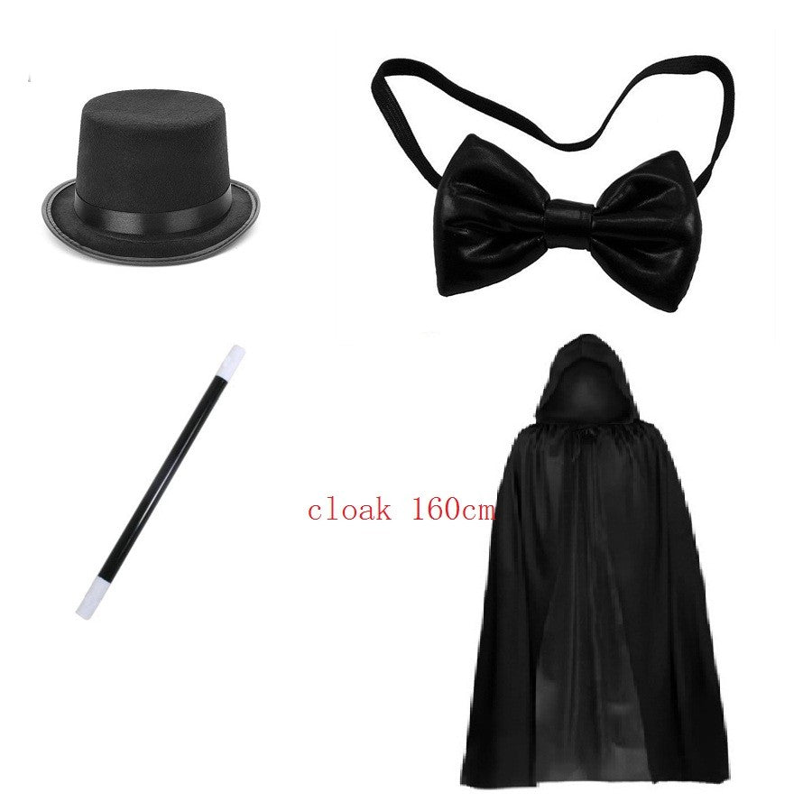 Adult Magician Costume Kids Toy Kit Set for Men and Women with Top Hat, Cape, Magic Wand, White Gloves for Magic Tricks Show