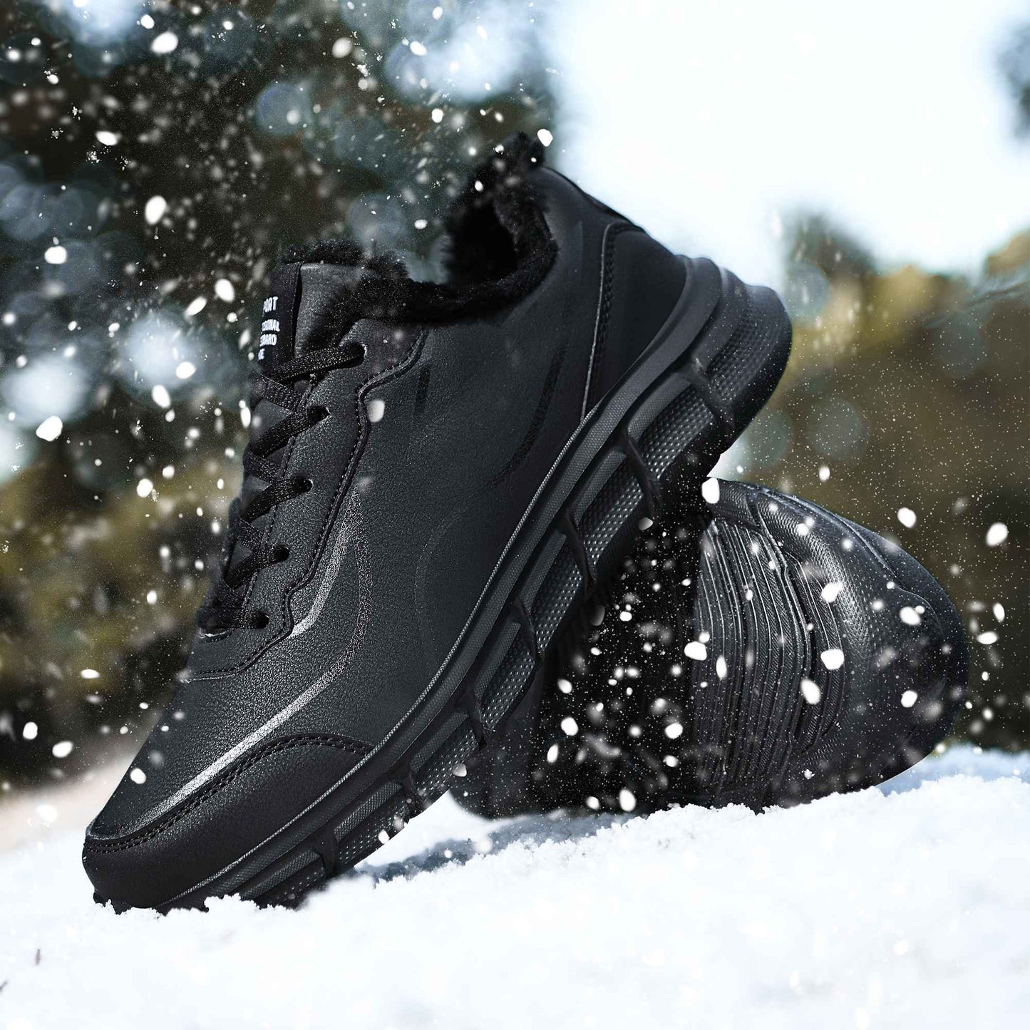 Tênis Masculino de Inverno Quente com Forro de Lã Confortável Impermeável Tamanhos Extras 46 47 48 Calçado Esportivo Casual Zapatillas Hombre