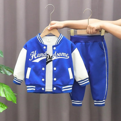 Baby Baseball Clothing Suit Boys Girls Casual Sports Sets 3 Pcs Coat Pants tripartite Spring Autumn Thin Baby Tracksuit Outfits