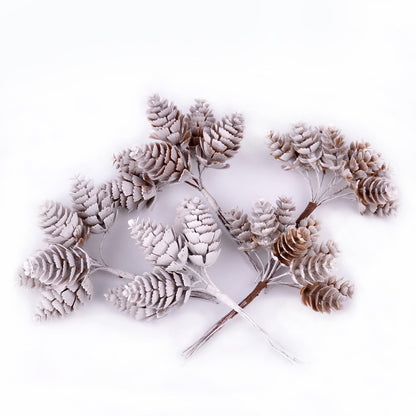 6/10 Pieces Mini Pine Cone Christmas Decoration Simulation Pine Cone Artificial Plant Home Decoration Supplies