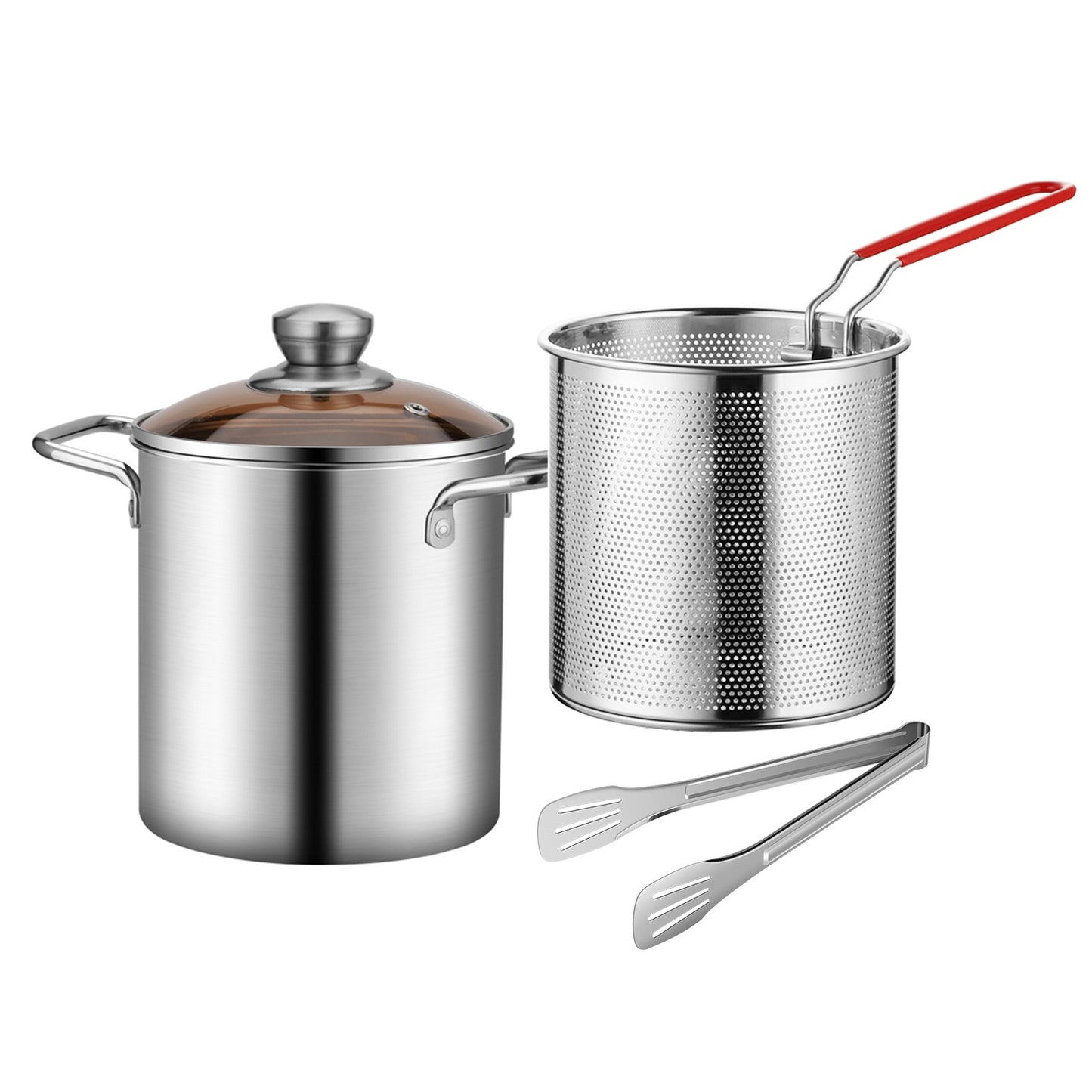 New Deep Frying Pot Kitchen Fryer With Strainer Stainless Steel Tempura Fryer Pan Fry Pot Chicken Fried Chicken Cooking Tools