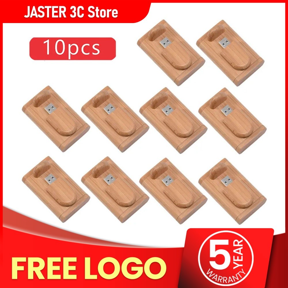 JASTER 10 unidades/lote (LOGOTIPO personalizável) Pen Drive USB 2.0 de Madeira 4GB 8GB 16GB 32GB 64GB 128GB Memory Stick Presente de Casamento