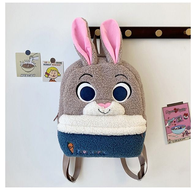 Mochila de pelúcia fofa Disney Nick e Judy, mochila de desenho animado ultraleve de grande capacidade, bolsa de boneca para estudantes, presente infantil