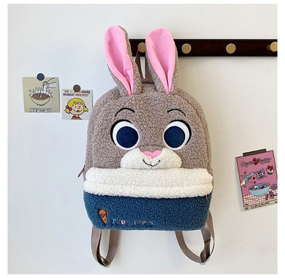 Mochila de pelúcia fofa Disney Nick e Judy, mochila de desenho animado ultraleve de grande capacidade, bolsa de boneca para estudantes, presente infantil