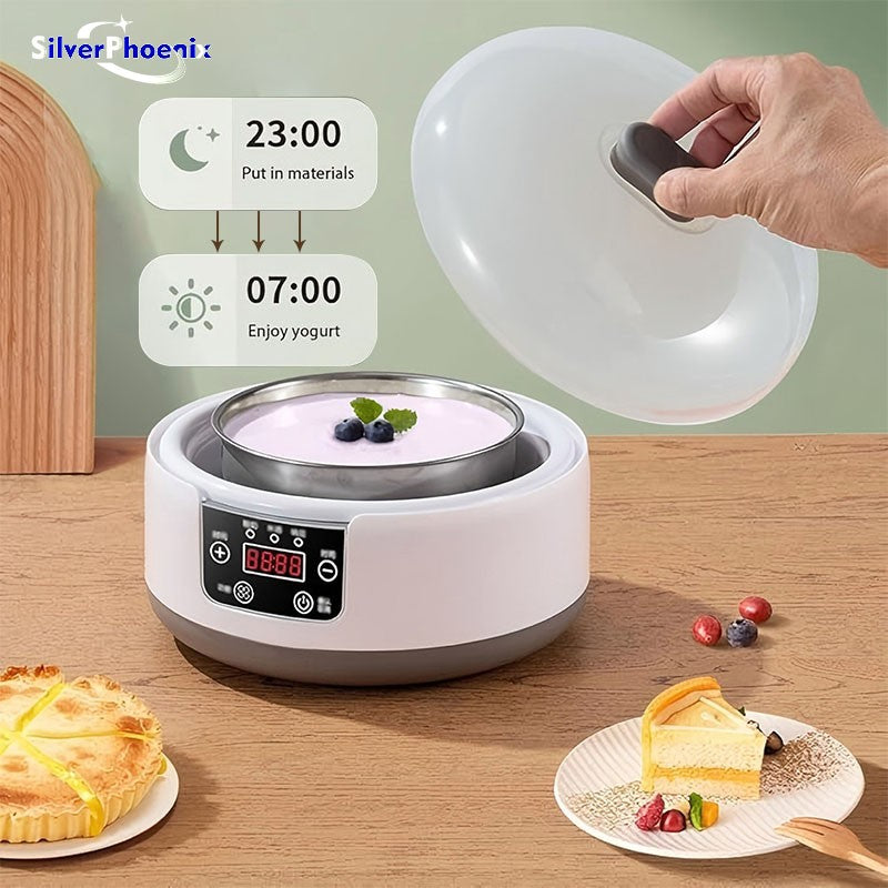 Máquina de Iogurte Automática com Temperatura Constante para Uso Doméstico, Máquina de Natto, Baixo Ruído, Multifuncional, para Cozinha, 1.2L