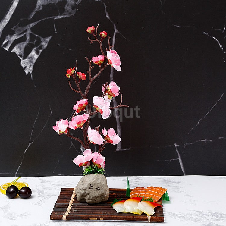 Bandeja de prato para frutos do mar, Barco de Sushi, Plantas de Flores Decorativas, Concepção Artística, Pequeno Ornamento Decorativo, Flor de Pêssego Criativa