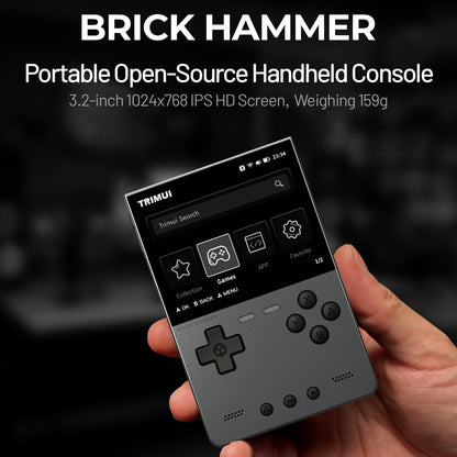 Metal Body Trimui Brick Hammer Console - 3.2" Ultra-Clear IPS Screen 3000mAh Open Source Handheld Retro Game Machine best Gift