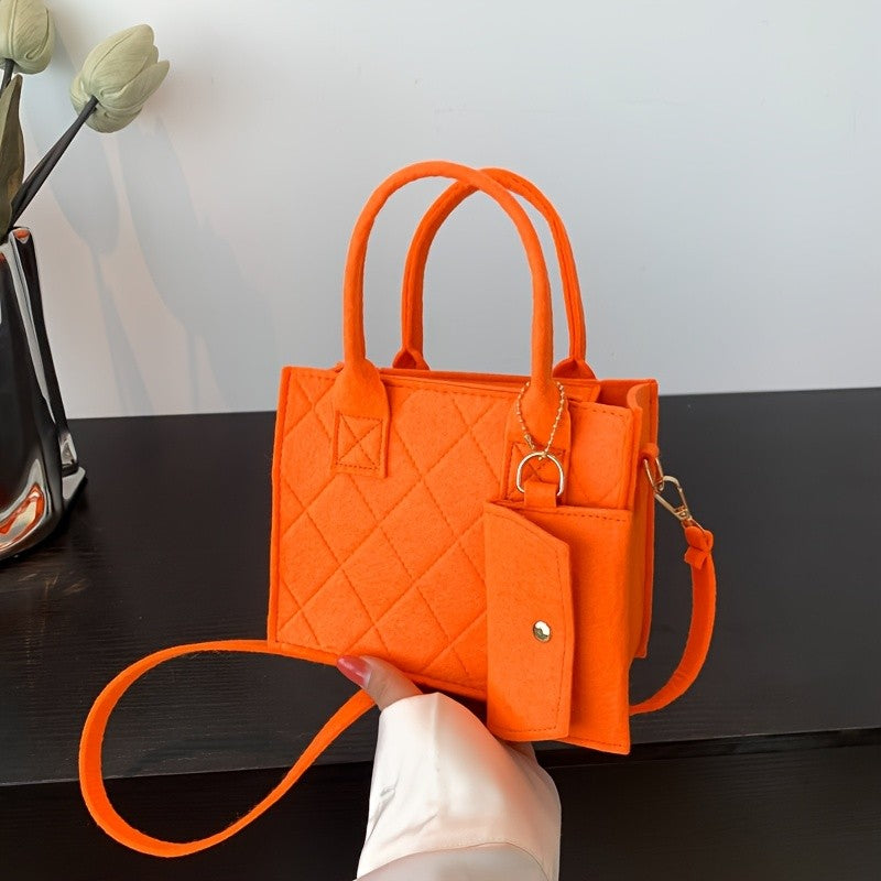 3pcs/set Embossed Women's Handbag Stylish Crossbody Bag, Clutch and Wallet, Solid Color Fabric Shoulder Bag for Women Daily Use