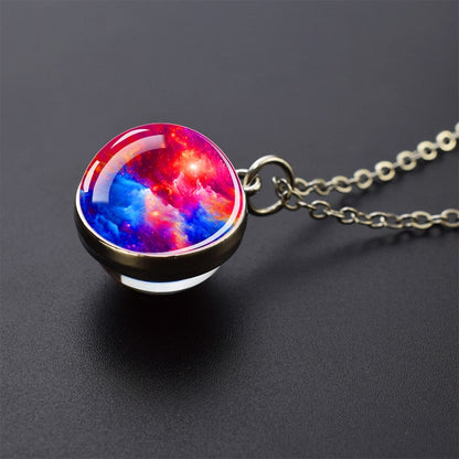 Colares Aurora Yin Yang Fênix de Gelo e Fogo Pingente de Bola de Vidro Dupla Face Colar de Correntes da Moda Joias Legais Feminino Masculino