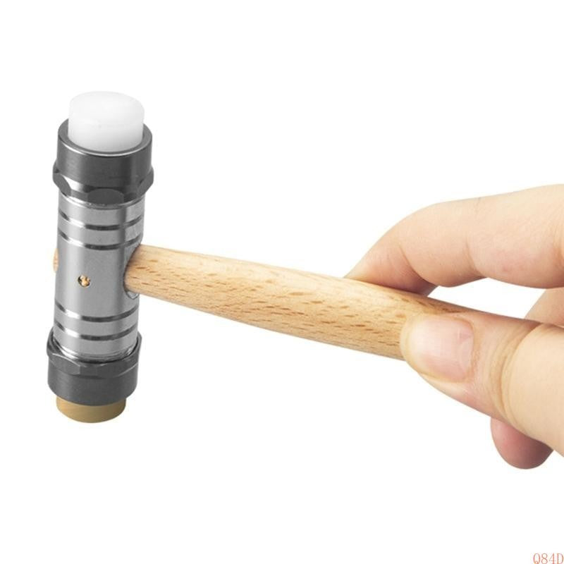Martelo de Cabeça Dupla Multiuso Q84D Ajustável Adequado para Afinação de Instrumentos, Artesanato e Reparo com Cabo Confortável