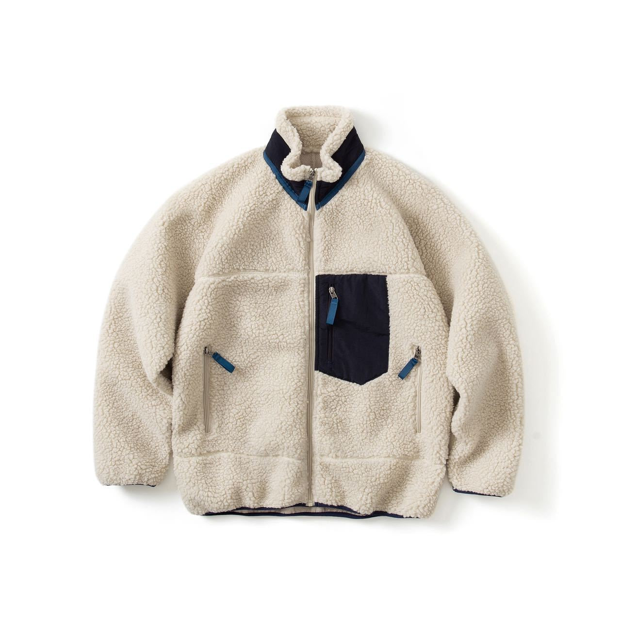 Pata Outdoor Windproof Hiking Fleece Jacket Imitation Lamb Wool Stand Collar Zipper Fleece Jacket Polar Fleece Warm Couple Coat