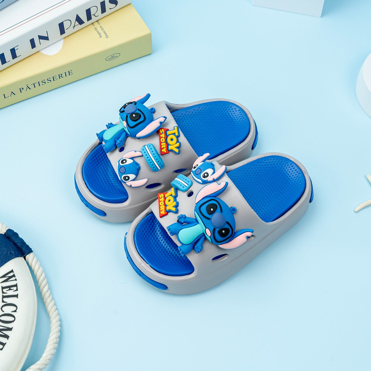 Disney Stitch Cartoon Slipper Cute Anti-slip Children's Slippers Boys and Girls Summer Shower Slippers Soft Sole Baby Babouche