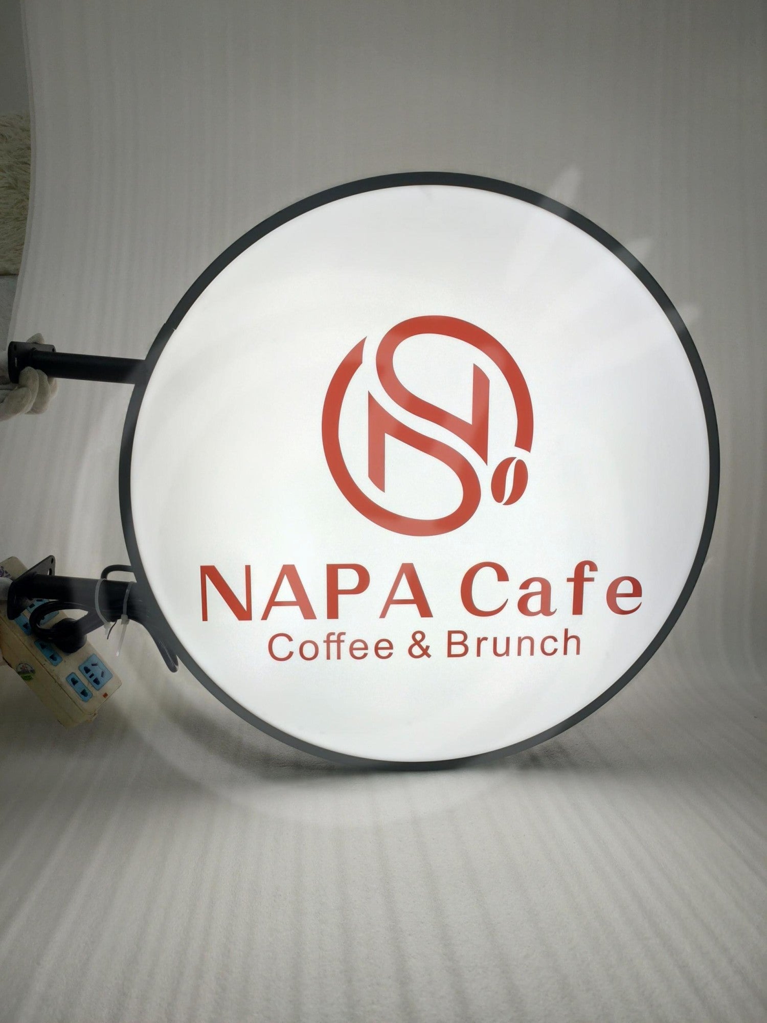 Custom Double Sided Coffee Sign LightBox Advertising LED Light Up Outdoor Business Signage Display Art Deco Wall Waterproof Logo