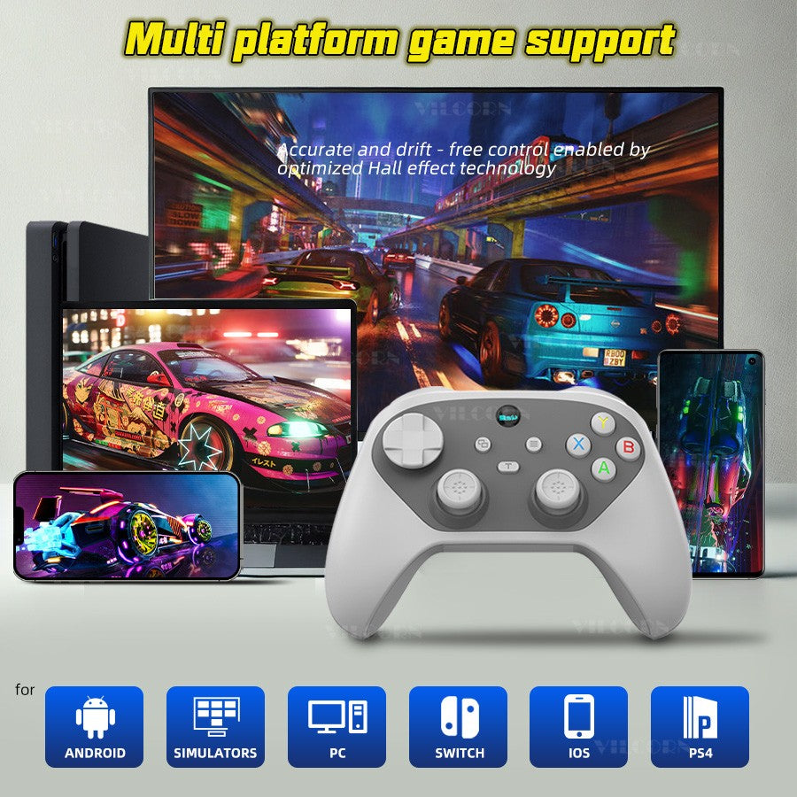 PC Wireless Game Controller Hall Joystick Trigger Mobile Gamepad for Switch/IOS/Android Support Six axis Gyro Turbo Macro M1 M2