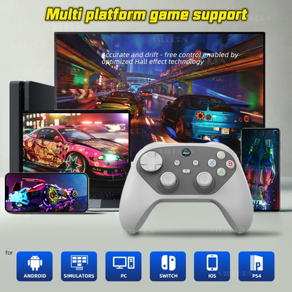 PC Wireless Game Controller Hall Joystick Trigger Mobile Gamepad for Switch/IOS/Android Support Six axis Gyro Turbo Macro M1 M2
