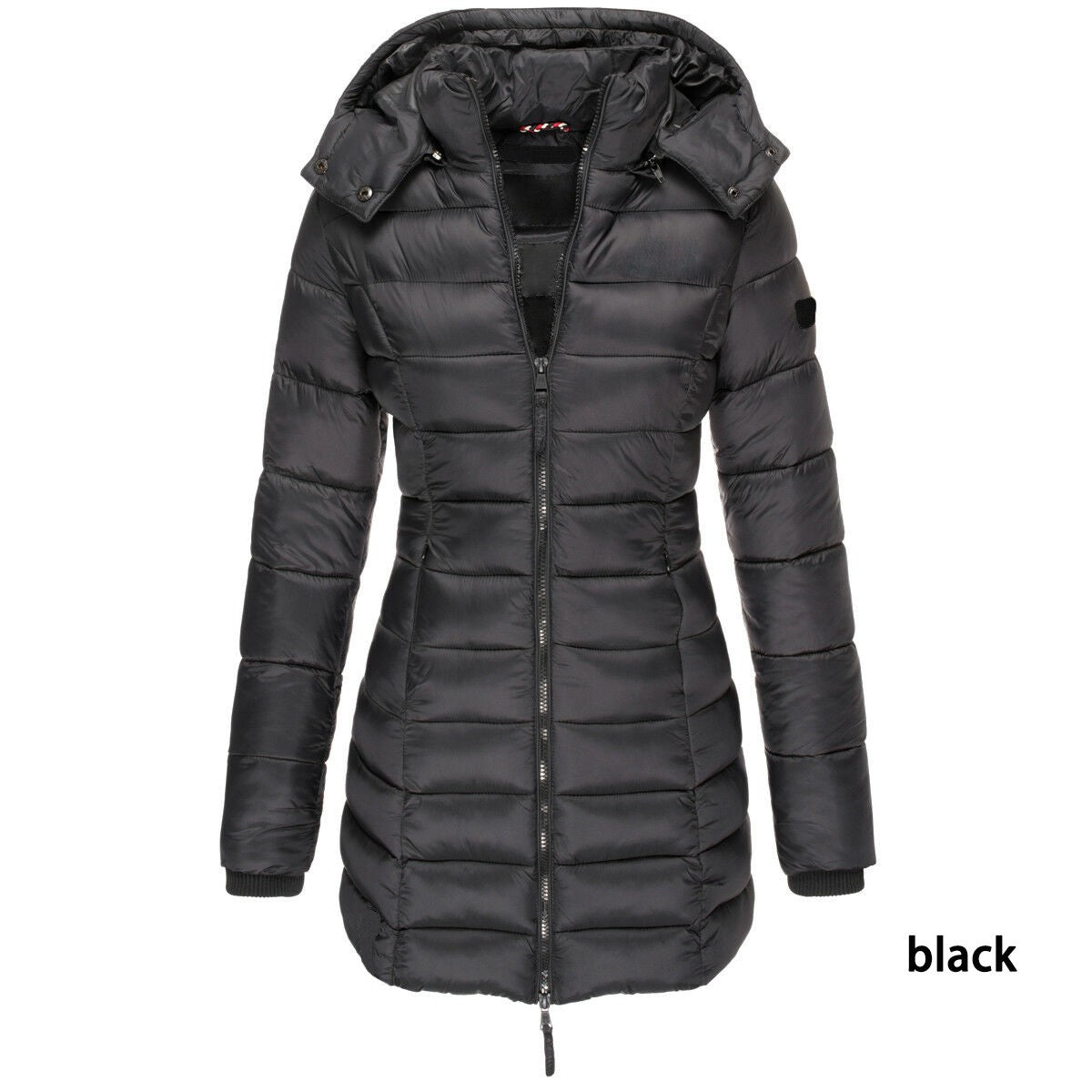 Winter Jackets for Women Zipper Hooded Cotton Padded Jackets Long Sleeve Warm Coat Slim Parka Female Portable Outwear