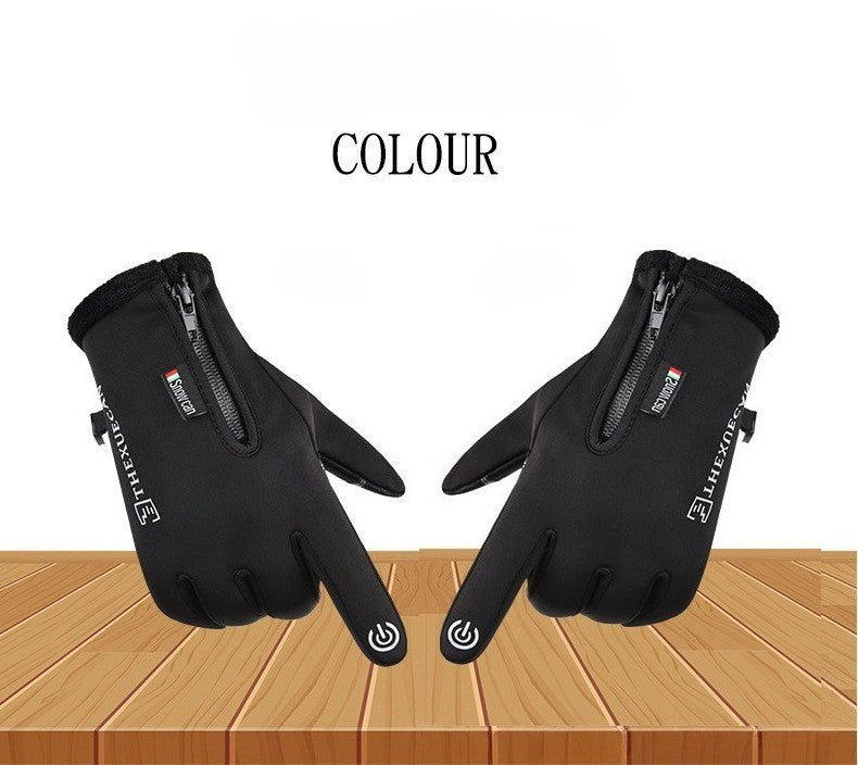 Luvas de Motocicleta Moto Luvas de Inverno Térmicas Forradas de Lã Inverno Impermeáveis Tela Sensível ao Toque Antiderrapantes para Pilotagem ao Ar Livre