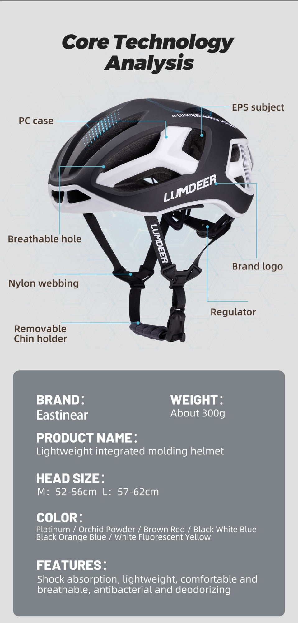 Capacete de bicicleta ultraleve e respirável Eastinear, para homens e mulheres, para esportes ao ar livre, com luz traseira magnética