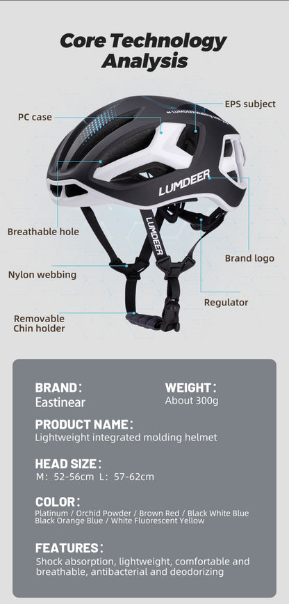 Capacete de bicicleta ultraleve e respirável Eastinear, para homens e mulheres, para esportes ao ar livre, com luz traseira magnética