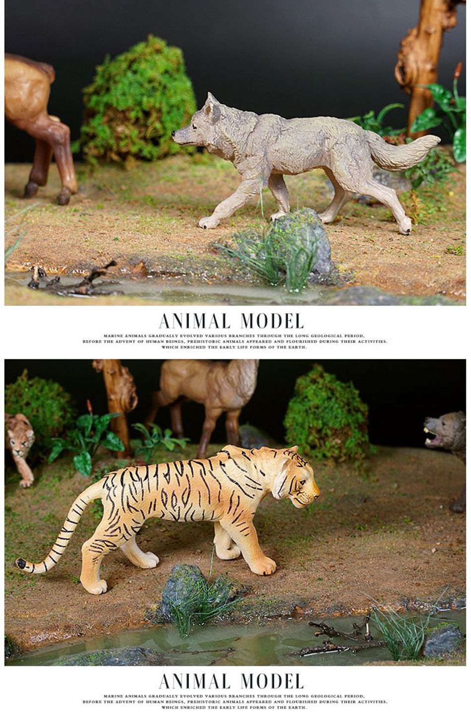Simulation Wild Animal Elephant Lion Graffe Brown Bear Action Figures Wildlife Sika Deer Hippo Zebra Crocodile Figurines Kid Toy