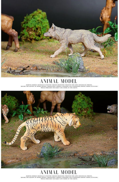 Simulation Wild Animal Elephant Lion Graffe Brown Bear Action Figures Wildlife Sika Deer Hippo Zebra Crocodile Figurines Kid Toy