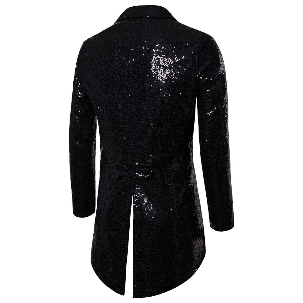 Men's Suit Round Sequin Button Tuxedo Stage Show Wedding Host Dance Festival Celebration Dinner Casual Men's Wear Men's Coat