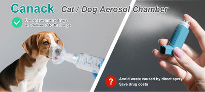 Câmara de Aerossol Felino Cão de Estimação Portátil Inalador Espaçador com Indicador de Respiração Máscara de Silicone para Equipamento Veterinário Clínica Veterinária