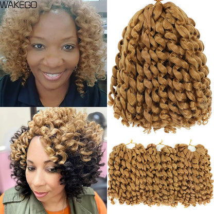 1-4 Pacotes 2X Ringlet Wand Curl Jamaican Bounce 8 polegadas Sintético Wand Curl Twist Braids Hair Crochet Cabelo Cacheado Extensões 20 Raízes