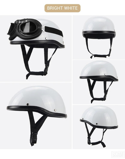 Capacete De Moto Retro Alemão Vintage Moto Capacete DOT Certificação Meio Capacete Homens Mulheres