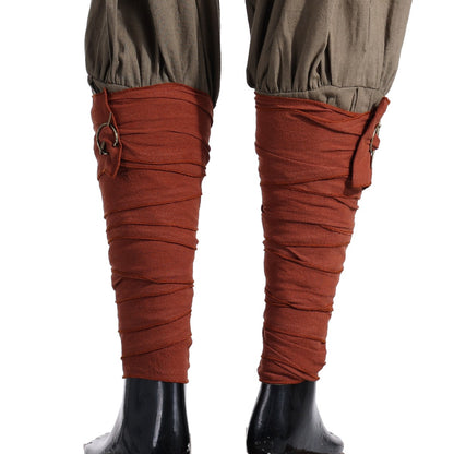 Medieval LARP SCA Viking Putties Leg Wraps With Clasps Vintage Mens Viking Pirate Costumes Cosplay Accessories