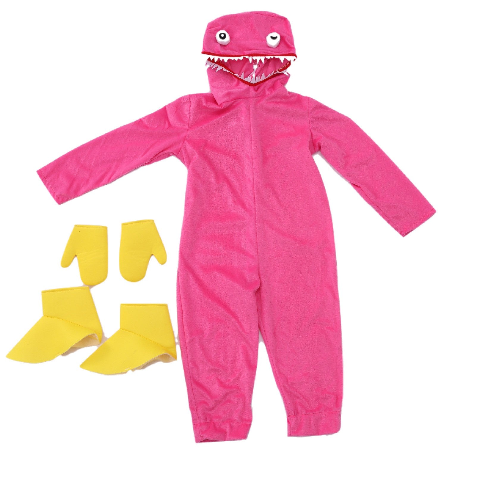 Blue Monster Cosplay Costume Play Game Character Plush Horror Scary Soft Gift for Boys Girls Halloween Party Hooded Jumpsuit