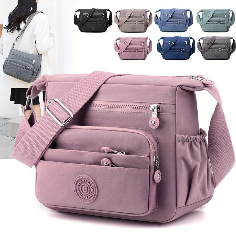 Lightweight Nylon Chic Crossbody Bag for Women Adjustable Strap, Multi-Pocket Design for Travel, Shopping, Dates & School