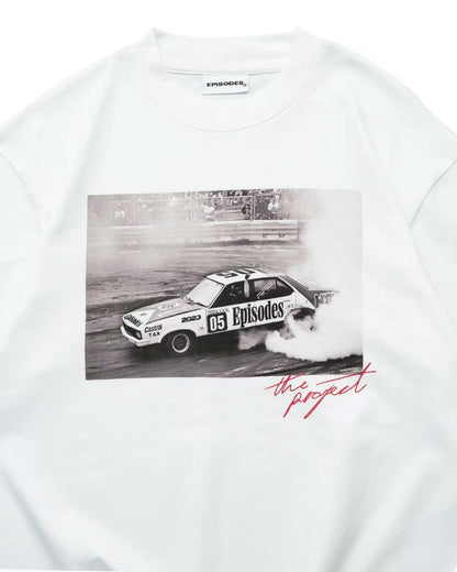 Trendy Y2K car pattern print simple casual men T-shirt retro European American Gothic high street punk Harajuku short sleeve