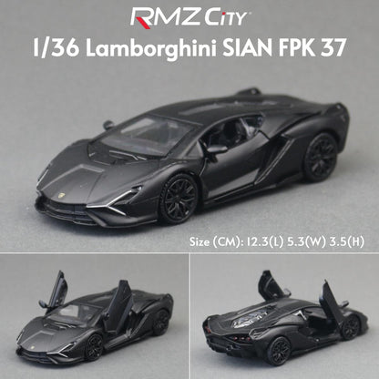 1/36 Lamborghini Super Sport Miniatura de Carro de Brinquedo para Crianças RMZ CiTY Diecast Metal Carrinho de Fricção para Coleção Presente Meninos