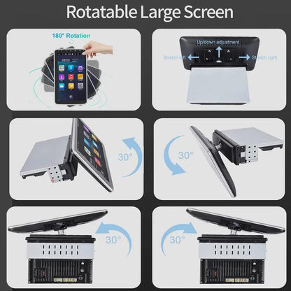 Rádio Estéreo de Carro com Tela Sensível ao Toque Rotativa de Alta Qualidade de 10,1 polegadas Android 13 2+64G 1 DIN GPS Navi BT FM RDS WIFI USB EQ SWC com Microfone