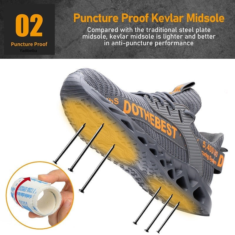 Sapatos de Segurança Bico de Aço Masculino Feminino Tênis de Trabalho Leves Sapatos de Trabalho à Prova de Furos Botas de Trabalho de Segurança Unissex para Construção