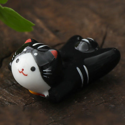 Descanso para Hashi em Formato de Gato de Cerâmica Suporte para Talheres de Cozinha Descanso para Colher Garfo Almofada Suporte de Armazenamento